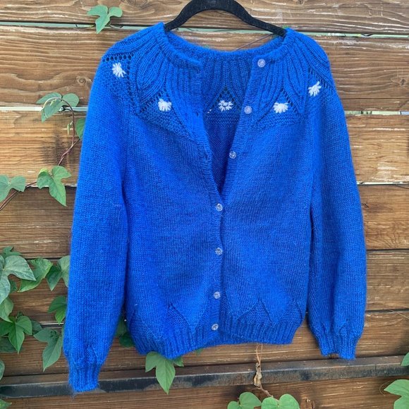 Vintage Sweaters - Vintage Hand Crocheted Sweater